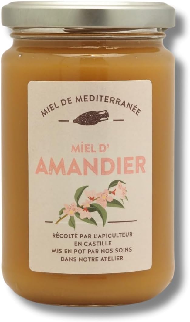 Miel d'Amandier 400g - 100% Naturel - Saveur Riche et Florale - Non Filtré - Non Pasteurisé