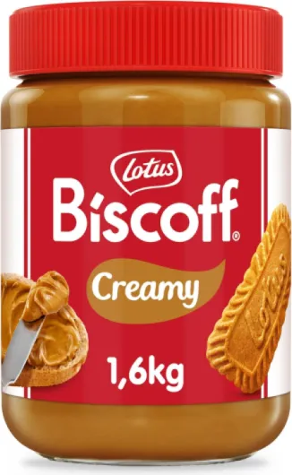 Lotus Biscoff - Biscoff Pâte à Tartiner - Creamy - Vegan - Sans Fruits à Coque - Sans Colorant ni Arômes Artificiels - Pot PET - 1,6 kg 1.6 kg