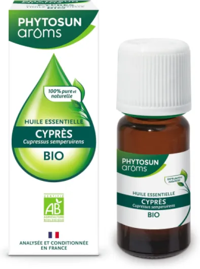 Phytosun Arôms – Huile Essentielle de Cyprès BIO – 100% pure et naturelle – 10 ml