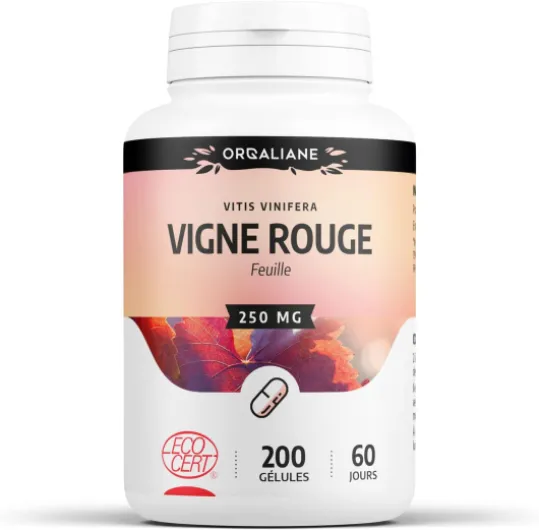 Vigne Rouge Biologique - 750 mg/jour - Vitis vinifera - Certifié Ecocert - 200 Gélules