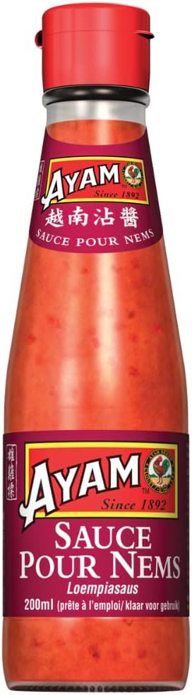 Sauce pour Nems - Sauce à base d'extraits de Poisson - Haute Qualité - Saveurs Authentiques d'Asie - Cuisiner chez Soi - Alimentation Saine - Sans Gluten - Sans Conservateurs - 200ml