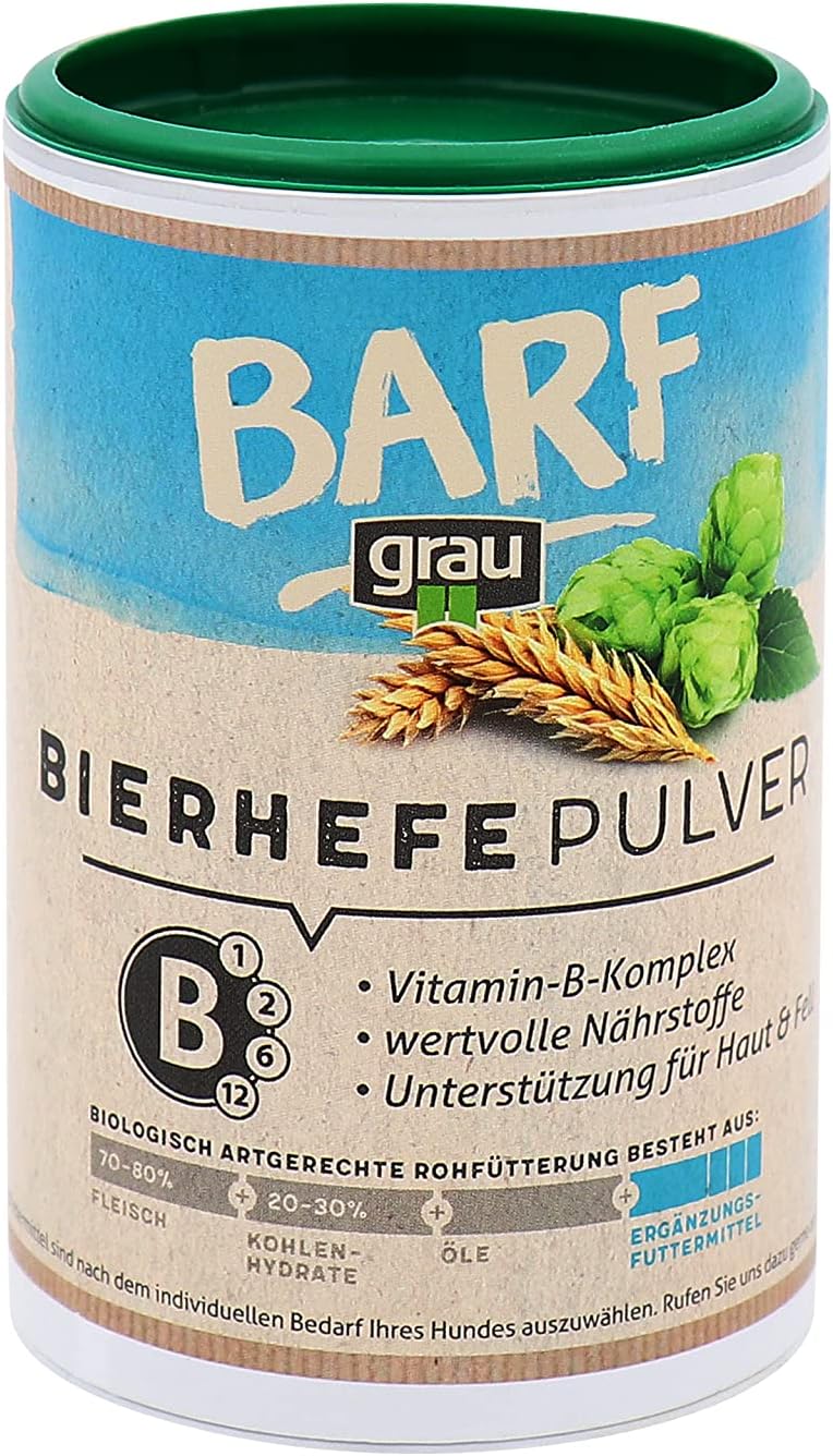 GRAU L’original Levure De Bière 100 % Naturelle, Pour Un Pelage Brillant Et Une Peau Robuste, Riche En Minéraux Et Oligoéléments, Lot De 1 (1 x 150 g), Complément Alimentaire Pour Chiens Et Chats