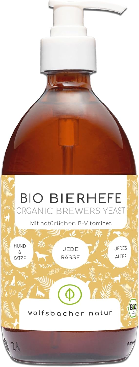 Levure de Bière Bio 500ml pour Chiens et Chats, Complément Alimentaire Liquide