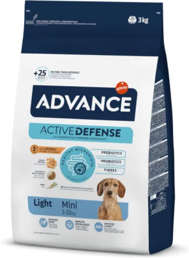 Mini Light - Croquettes pour Chiens Adultes de Petit Race à faible teneur en matières grasses avec du Poulet - 3kg 3 kg (Lot de 1)
