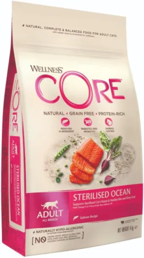 Ocean Stérilisé, Croquettes Chat Stérilisé, 100% Naturelles, Hypoallergéniques, Haute Teneur en Poisson, Saumon, 4 kg Océan Stérilisé - Saumon 4 kg (Lot de 1)