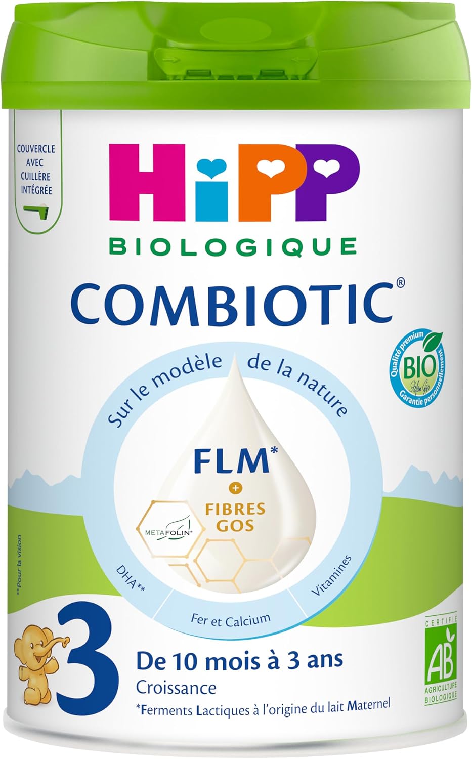 Combiotic FLM - Lait 3 Croissance - Boîte - 800g Lait 3ème Age 800 g (Lot de 1)
