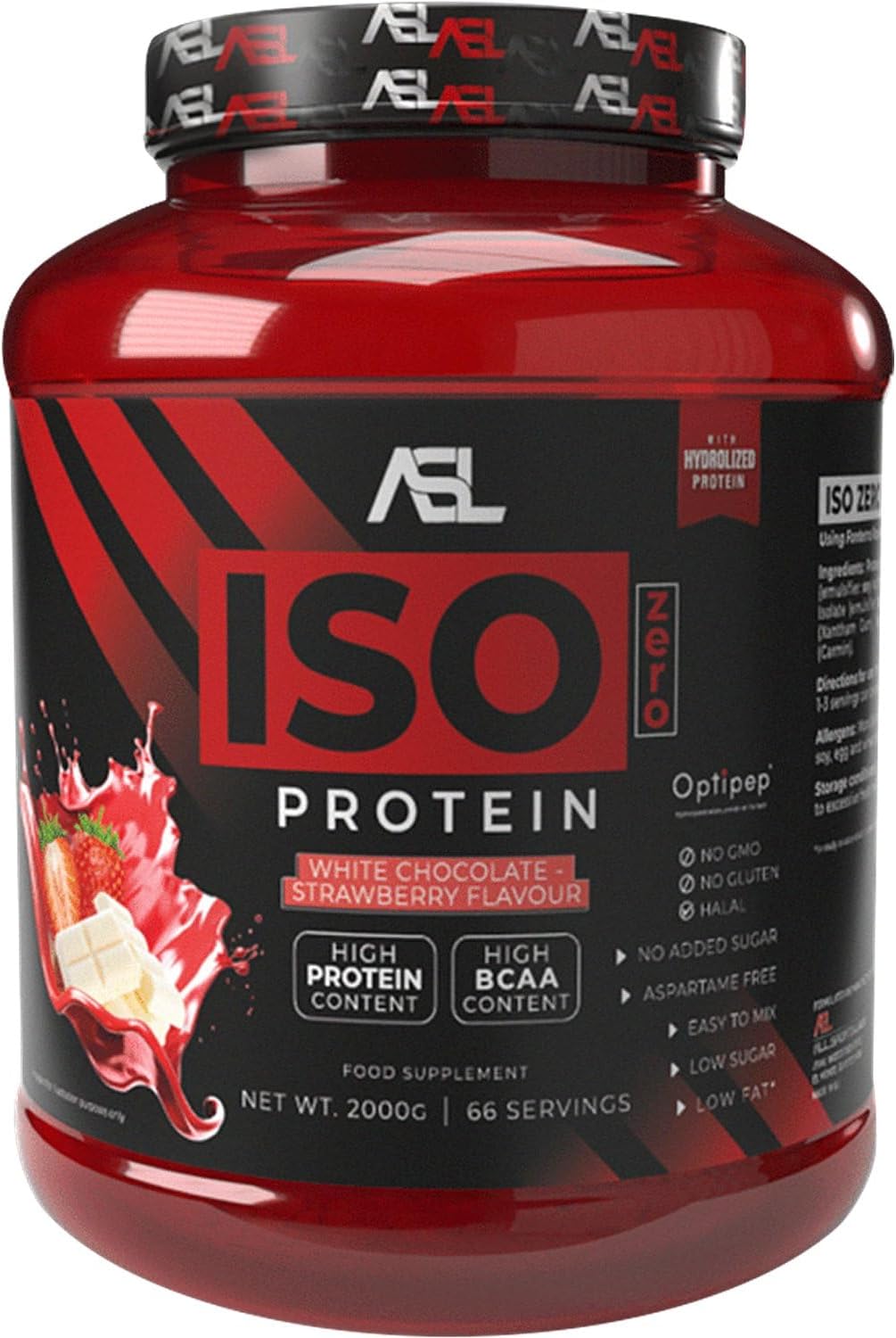 All sports lab Iso Zero Protéine Chocolaté Blanc-Fraise 2 kg