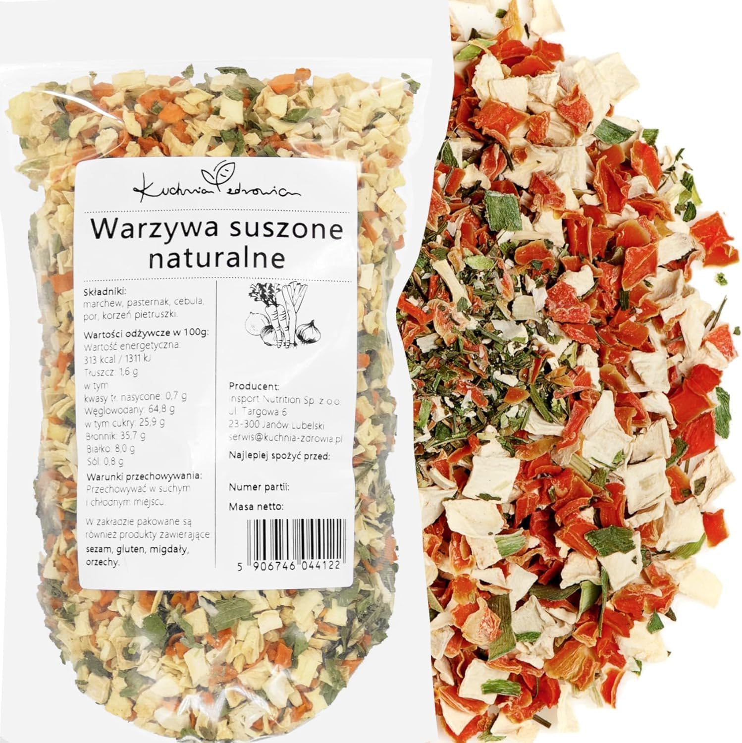 Légumes Séchés Naturels 1 kg – Mélange Déshydraté De Carotte, Panais, Oignon, Poireau Et Persil, Sans Conservateurs, Idéal Pour Soupes Et Cuisine Saine – Kuchnia Zdrowia 1000 Grammes