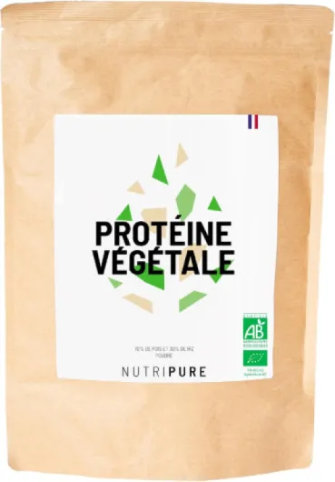 Protéine Vegan Bio - Neutre - Complément Alimentaire Sport & Musculation - Protéine Végétale de Pois et de Riz, BCAA, EAA - 750gr - 15 à 30 portions - Made in France Neutre 750G (Sachet)
