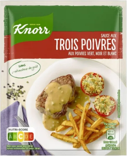 Sauce Déshydraté, Saveurs 3 Poivres, Poivres Vert Noir et Blanc, pour des plats encore plus savoureux, 32g 32 g (Lot de 1)
