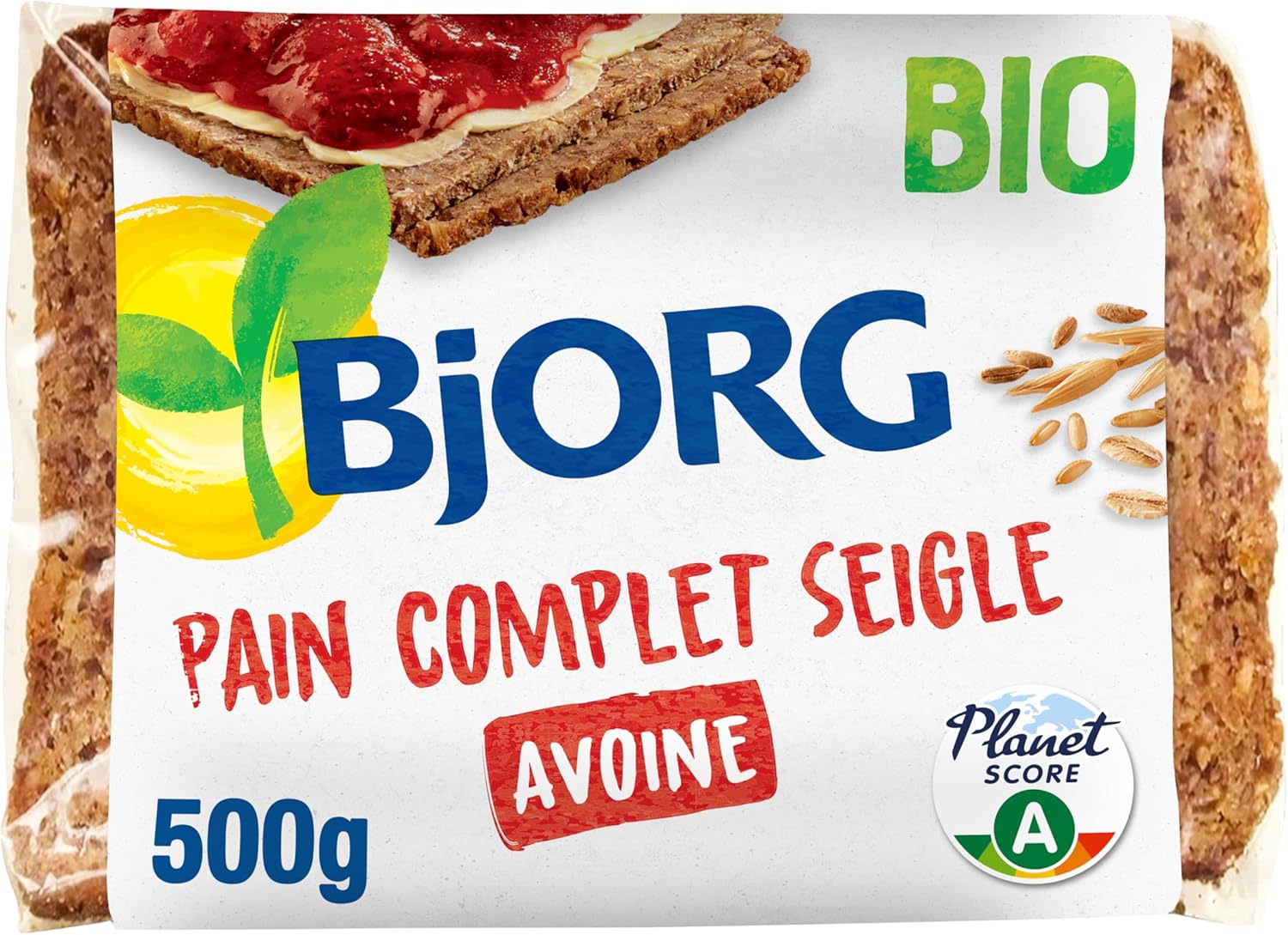 Pain Complet Seigle Avoine Bio - Source de Magnésium, Phosphore et Fibres - Prétranché Seigle Avoine 250 Gr
