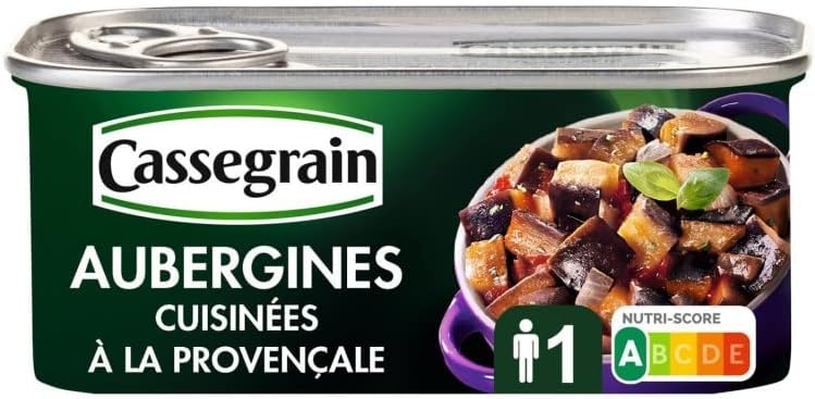 AUBERGINES CONFITES 185G, CASSEGRAIN, LOT DE 4