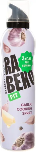 Rabeko Zero spray de cuisson faible en calories - AIL - 800 portions, 2 kcal par pulvérisation - Spray pour poêles pour frire, griller et cuire - Sans additifs, sans sucre - Sans gluten ni lactose Spray de cuisson Ail Lot de 1