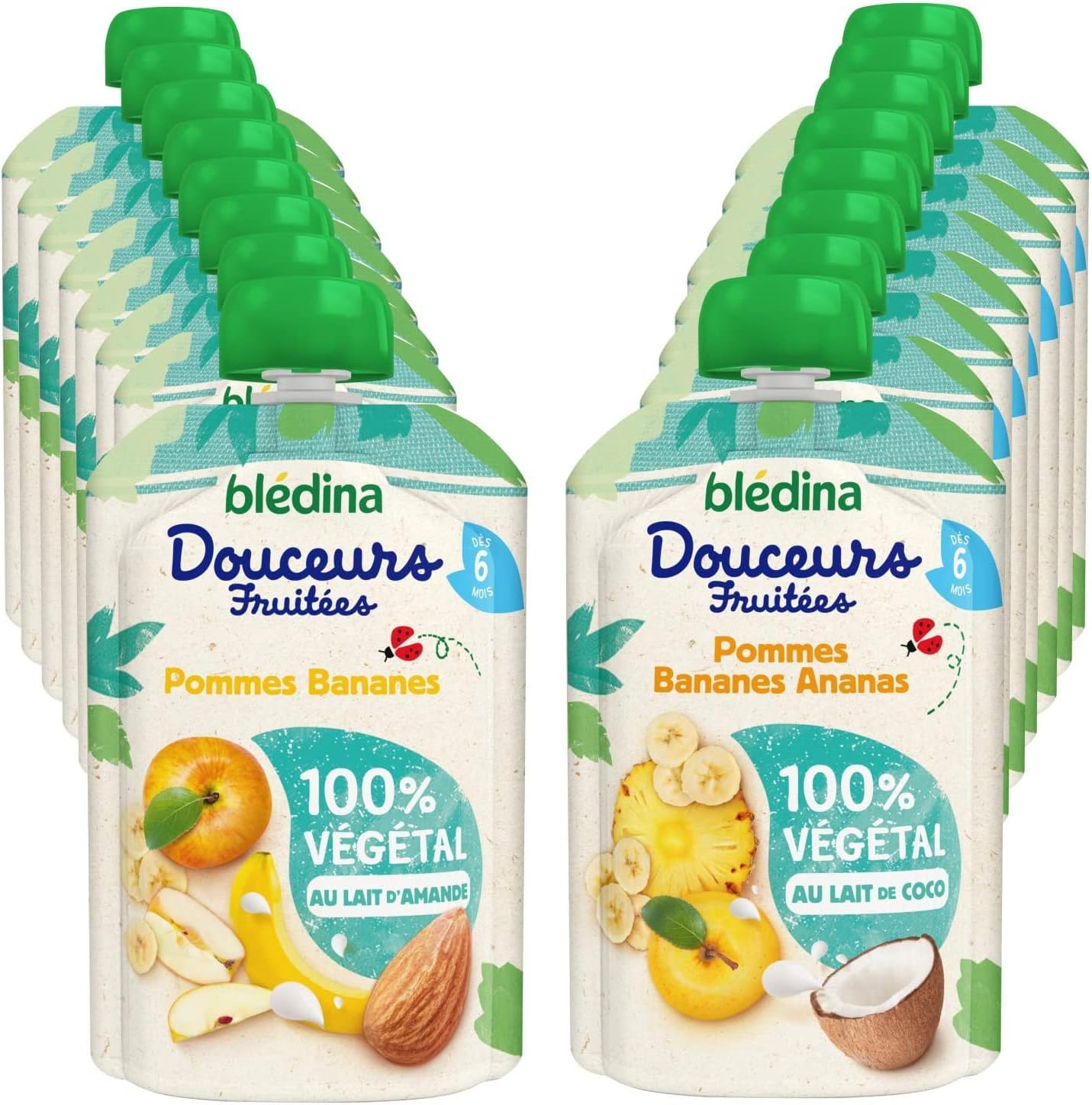Gourdes Douceurs Fruitées 100% Végétal / Pommes Bananes / Pommes Bananes Ananas / 4X(4X90GR)