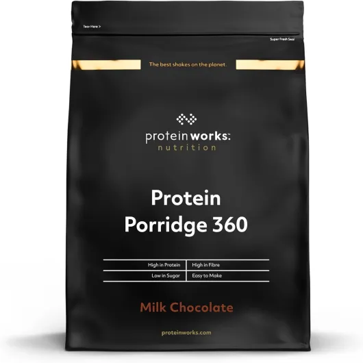 Porridge Protéiné 360 - Petit Déjeuner à Faible Teneur en Sucre - Vitamines Ajoutées - Faible IG, Avoine Complète - Riche en Fibres - THE PROTEIN WORKS - Chocolat au Lait - 2kg