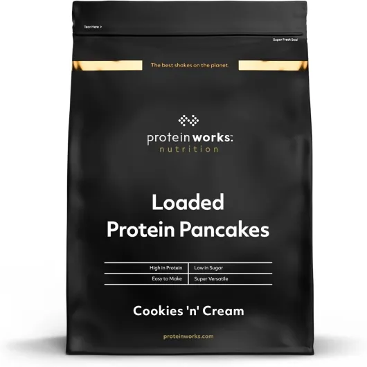 Loaded Pancakes Protéinés - Petit déjeuner riche en protéines - Encas à faible teneur en sucre - Facile et rapide à préparer - Cookies Crème - Protein Works - 1kg Cookies Crème 1 kg (Lot de 1)