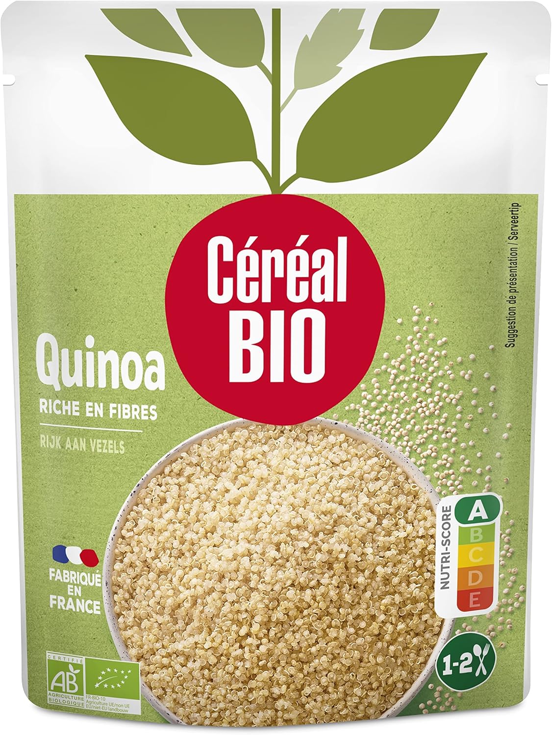 Quinoa Au Naturel - Sachet Micro-ondable, Rapide Ã€ Réchauffer - Végan Et Bio - 220g - 202645