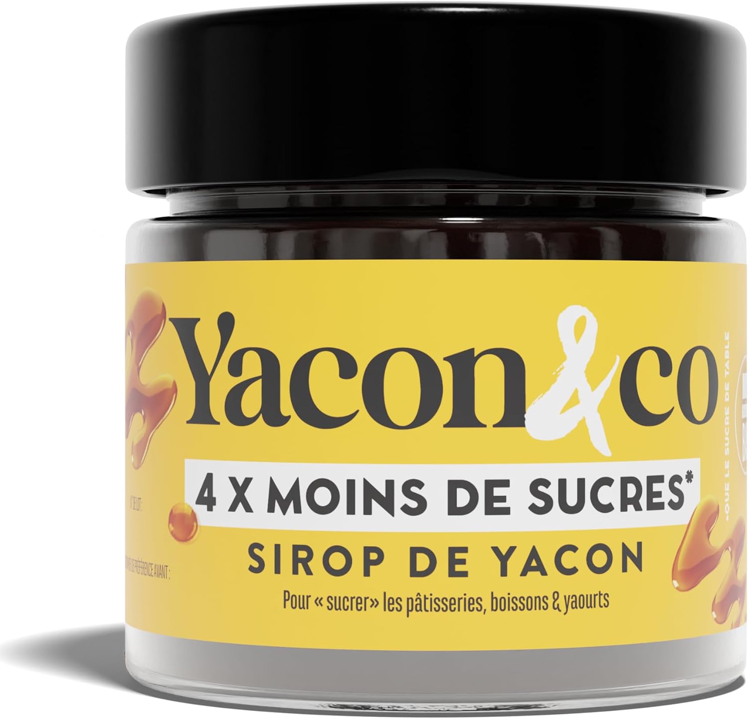 Yacon&co Sirop - Alternative naturelle au sucre - Sans conservateur - Fabriqué en France - IG le plus bas du marché - Riche en prébiotiques - Fort pouvoir sucrant - Texture miel - Vegan,Keto