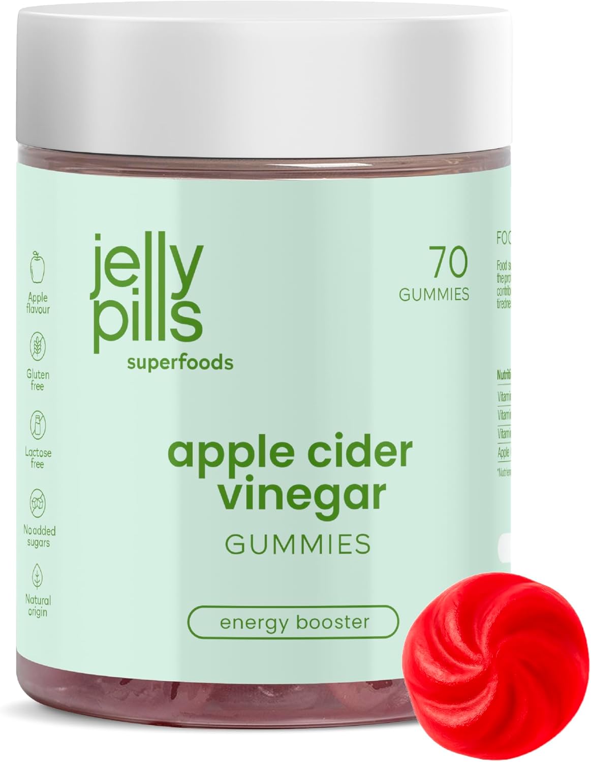 Gummies Vinaigre de Cidre 1 000 mg + Chrome - 70 Gommes Végétaliennes - Sans Sucres Ajoutés - Saveur Pomme Naturelle - Détox & Gestion du Poids