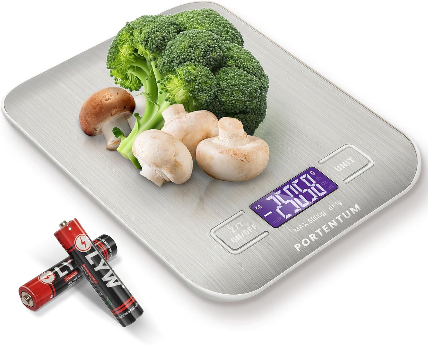 Balance de Cuisine Électronique de Haute Précision 5000g/1g avec Écran LCD Rétroéclairé, 6 Unités et Fonction Tare Acier Inoxydable, Smart Digital, Balance Alimentaire 1 - 5000 gr.