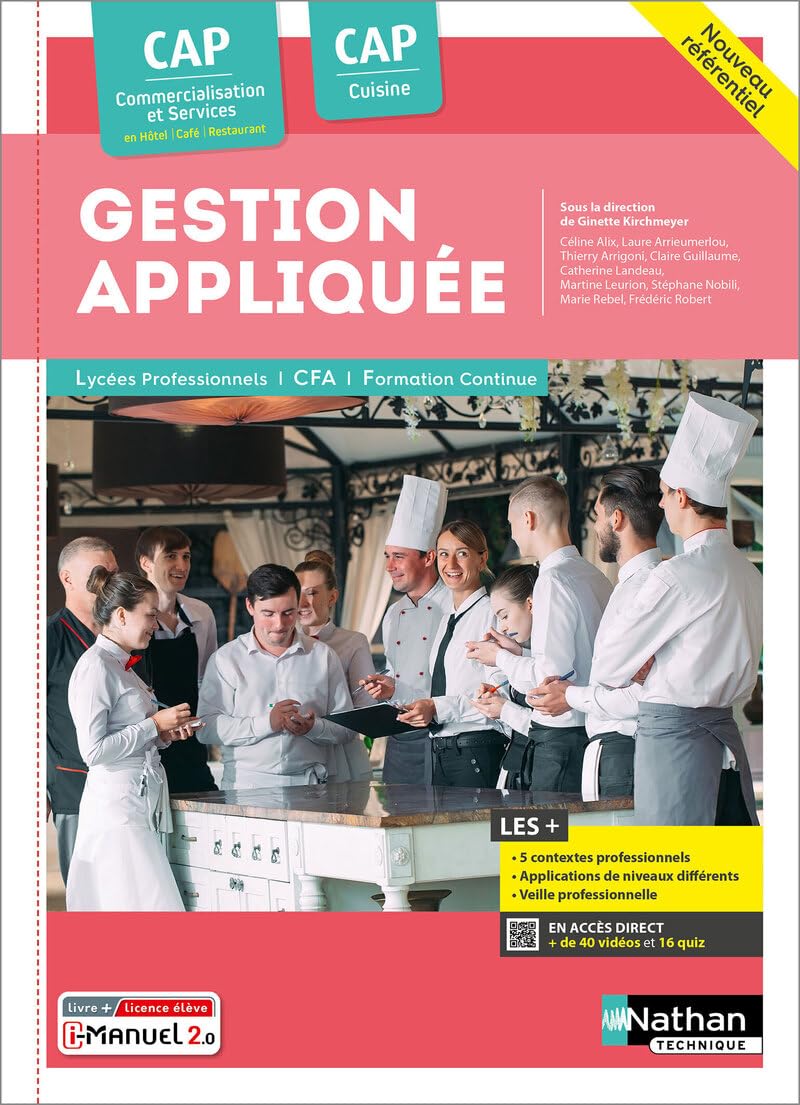 Gestion appliquée - CAP Cuisine et CAP Commercialisation et Services en HCR