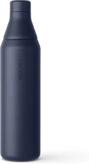 Gourde Isotherme 750ml - Petite Ouverture pour Boire, Grande Ouverture de Remplissage - Bouteille Isotherme Acier Inox, Sans BPA, Reutilisable Bleu Foncé 750 ml