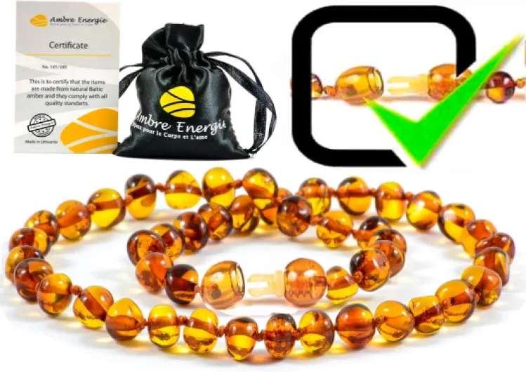 Collier Ambre (Unisex) - veritable Ambre Baltique 33cm.