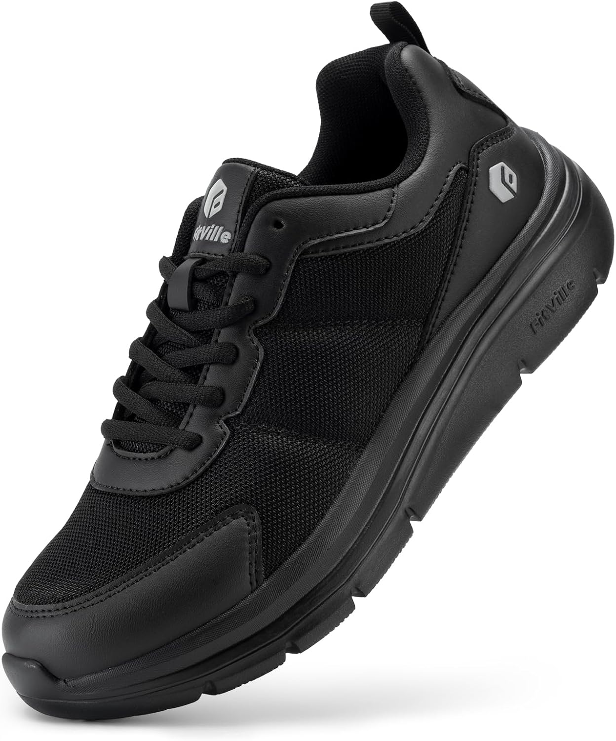 Chaussures de Marche Homme Pieds Larges Légères Chaussures Décontractées Respirantes Baskets Mode Sportives 50 EU X-Large Noir
