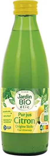 JARDIN BIO - Pur Jus De Citron Bio En Verre 25Cl - ( Lot De 4 )