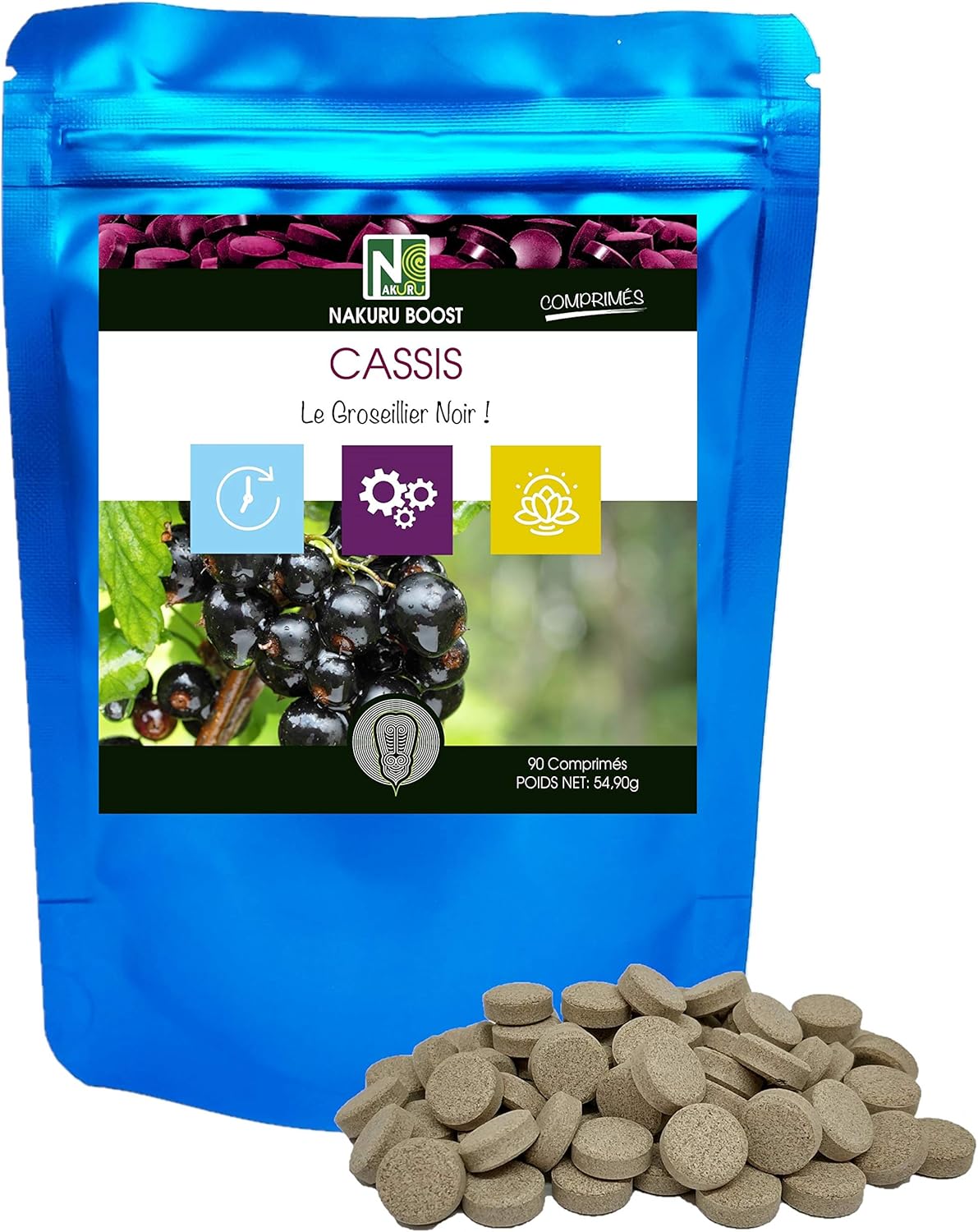 Cassis - 90 Comprimés de 610mg - Gamme Boost - Fabriqué en France - "Le Groseiller Noir !"