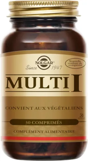 Multi I - Multivitamine Complète - Réduction de la Fatigue - Fer, Magnésium, Vitamines, Zinc, Minéraux - Vitalité et Energie - Complément Alimentaire - Flacon de 30 comprimés