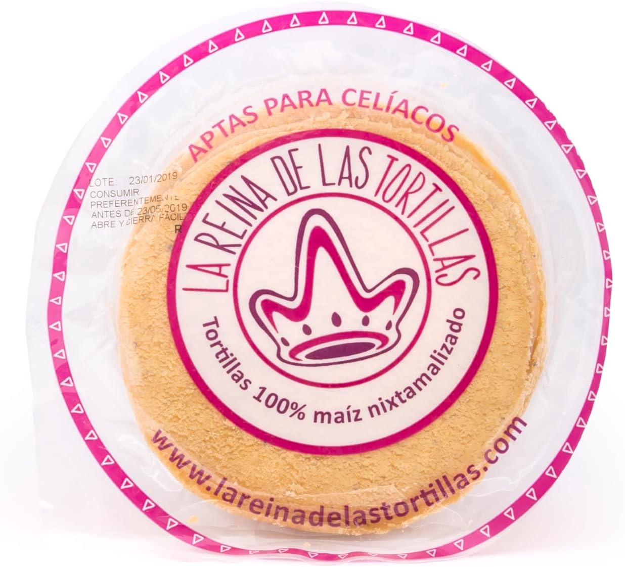 , Tortillas Mexicaines de Maïs Jaune, Sans Gluten, Diamètre 10cm, Maïs 100% Nixtamalisé, 32 Pièces, 500g