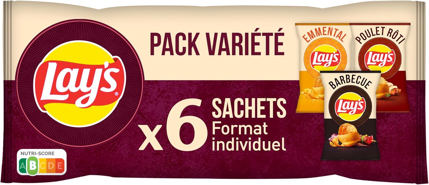 Lay's Chips Pack Variété, 6 sachets, 160g