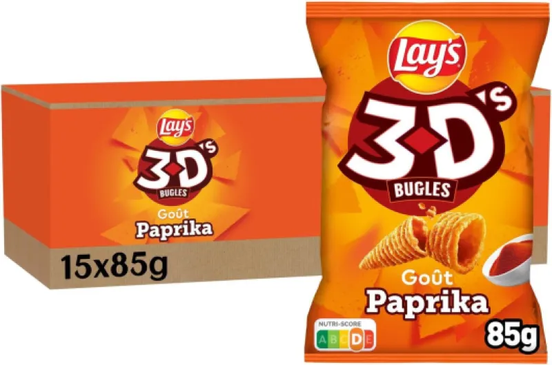 3D'S Bugles Paprika Lot de 15x85g