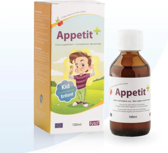 APPETIT+ Booster – Pour Enfants au Petit Appétit & Fatigués - Fenugrec & Vitamines B - Goût Cerise - Sans Gluten - FYTO+ – 100 ml