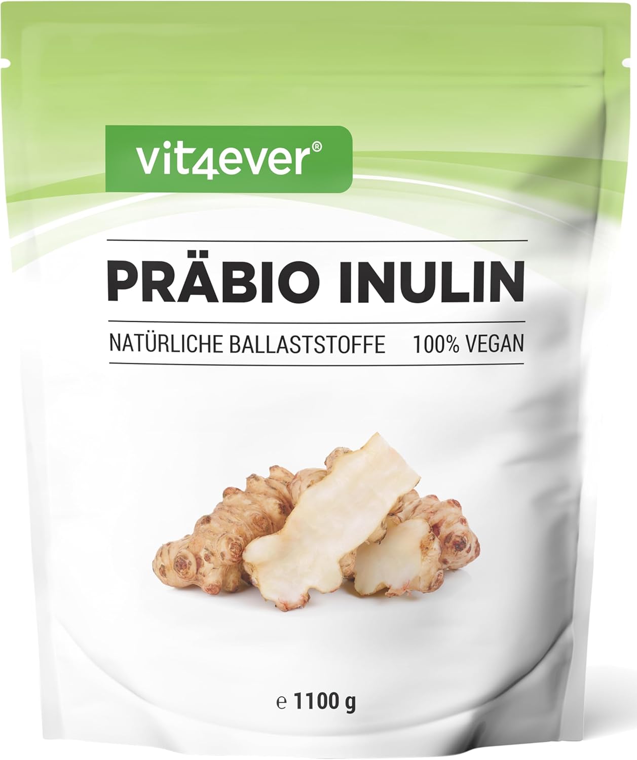 Poudre d'inuline prébio - 1100 g (1,1 kg) - Haute teneur en fibres - Prébiotique - Contrôlé par des résidus - Origine Europe - Naturellement issu de la racine de chicorée - 100% végétalien
