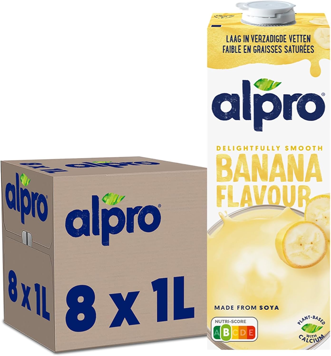 Boisson Végétale - Soja Banane - 1L - Lot de 8x1L