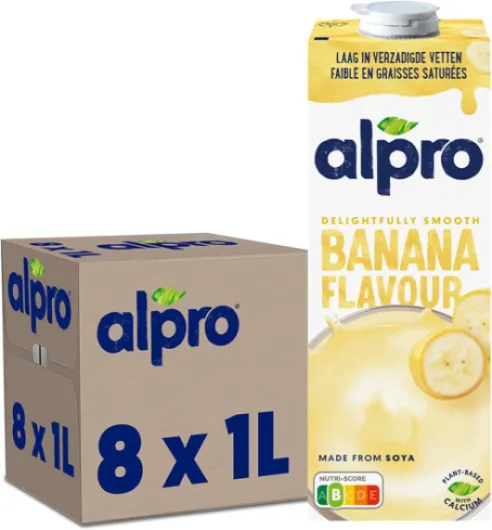 Boisson Végétale - Soja Banane - 1L - Lot de 8x1L