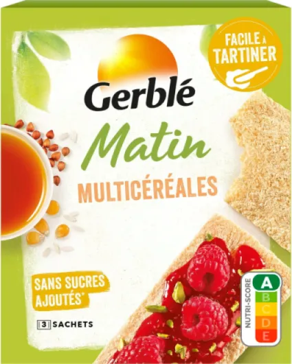 Tartines Multicéréales – Sans Gluten, Sans Sucres Ajoutés, Riche en Fibres – Idéales pour un Petit-Déjeuner Léger et Croustillant, 125 g
