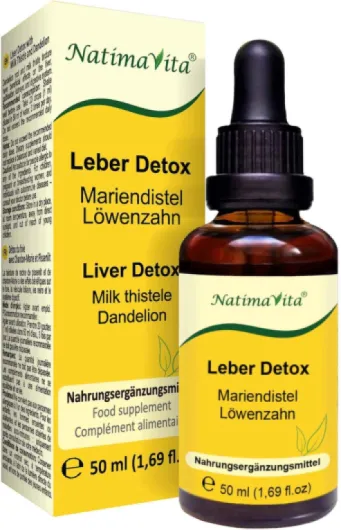 Détox du foie Chardon-Marie et Pissenlit – 50 ml – Détoxifiant et régénérant pour le foie, la vésicule biliaire et le système digestif – 100% naturel NatimaVita 50 ml (Lot de 1)