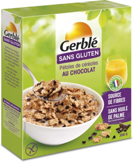 Pétales de Céréales Chocolat – Sans Gluten – Céréales Croustillantes Sans Huile de Palme, Source de Fibres, Petit Déjeuner Gourmand, 300 g 300 g (Lot de 1)