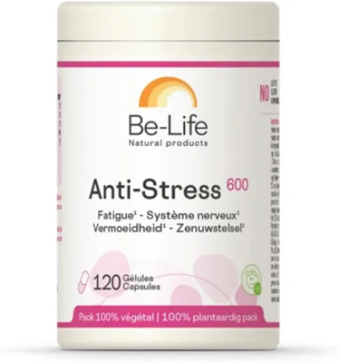 BE-LIFE - ANTI-STRESS 600 - Complément alimentaire - Stress & Charge mentale élevée - Vitamines C, B, D, magnésium, taurine, GABA - 120 gélules