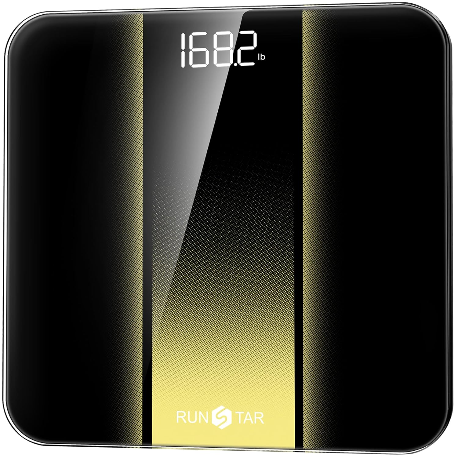 RunSTAR Balance Pese Personne Pour Poids et Masse Grasse, Haute précision avec grand écran rétroéclairé à LED clair, Pese personnes avec verre trempé de 6 mm, 180 kg/400 lb
