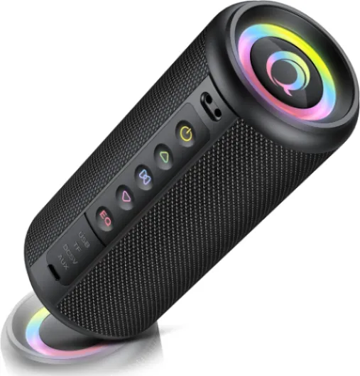Enceinte Bluetooth puissante, Enceintes Portable Bluetooth 5.4 Sans Fil Avec 20w stéréo, Appariage TWS, Lumière RGB, Appel Mains Libres, 3 EQ Mode, Haut-Parleur Étanche IP7 Pour L'extérieur, Noir Noir Profond