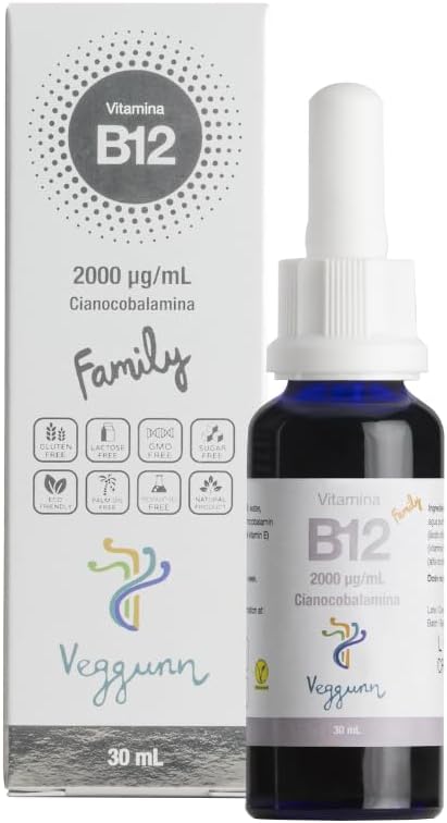 Vitamine B12 Family - 30 ml - pour 30 Semaines - 2000 mcg/ml - - B12 Vitamine Sublingual pour Adultes et Enfants - Complément Alimentaire Naturel qui Aide à Améliorer le Métabolisme