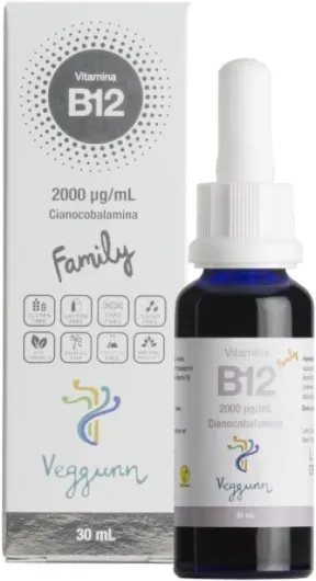 Vitamine B12 Family - 30 ml - pour 30 Semaines - 2000 mcg/ml - - B12 Vitamine Sublingual pour Adultes et Enfants - Complément Alimentaire Naturel qui Aide à Améliorer le Métabolisme