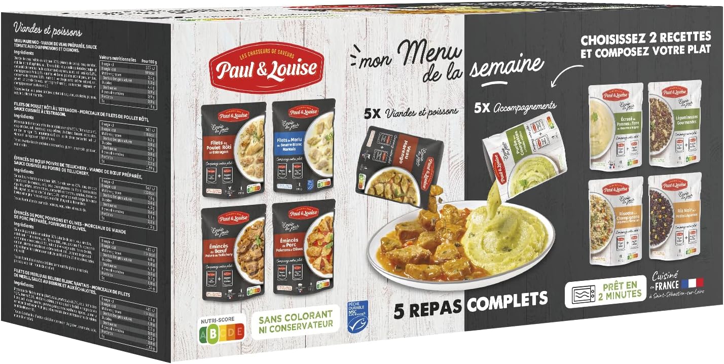 Paul & Louise Box "Mon menu de la semaine" 5 repas à composer selon vos envies - 100% viande origine France