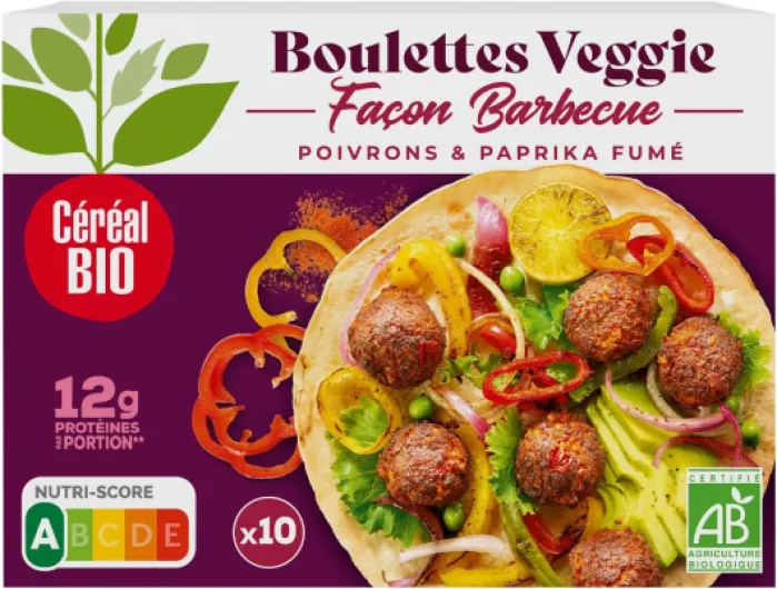Boulettes Veggie Paprika Fumé – Boulettes Végétales Bio au Soja & Épices Fumées – Végan, Gourmandes, Prêt en 6 Min – 175g (10 boulettes)