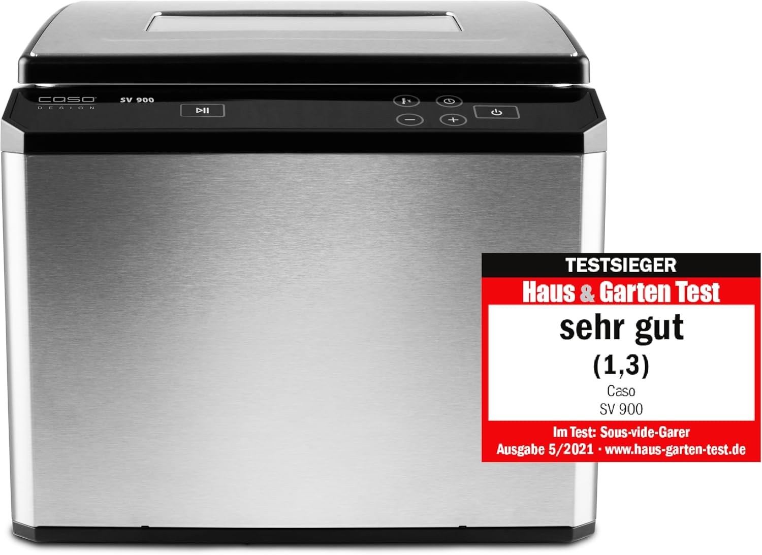 CASO SV900 Cuiseur sous vide, cuisson parfaite sous vide au bain-marie pour jusqu'à 5 portions, cuiseur basse température 30°C à 90°C par paliers de 0,1°C