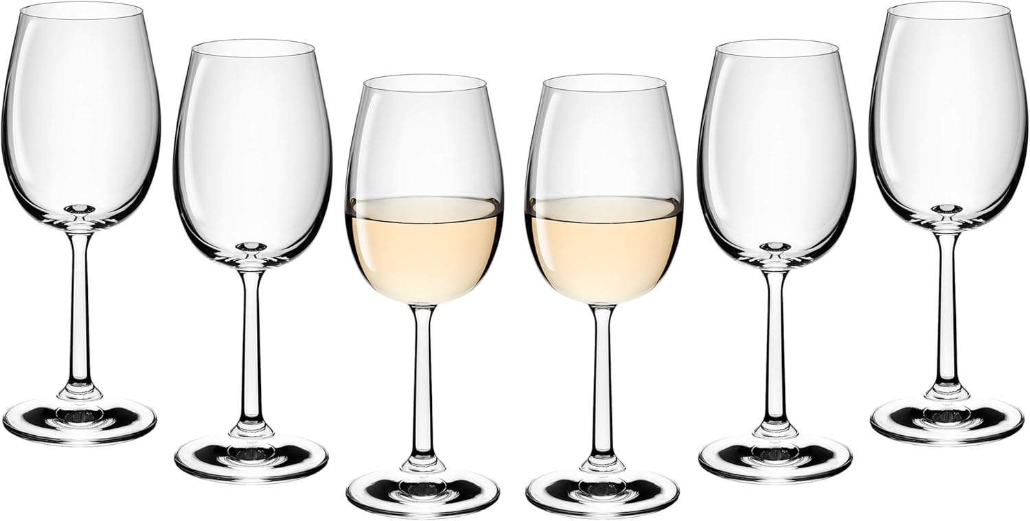 Gerlach 1760 Verres à vin Verres à vin blanc Lot de 6 verres à vin blanc 280 ml Verre à vin en cristal Passe au lave-vaisselle Débit